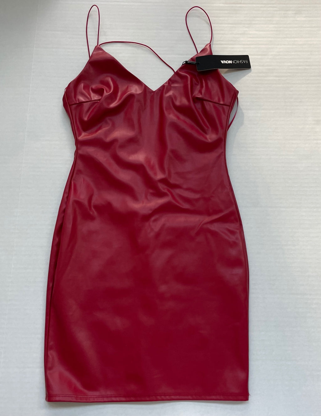 Fashion Nova Dresses/Rompers Extra Small Burgundy Faux Leather