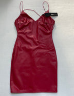 Fashion Nova Dresses/Rompers Extra Small Burgundy Faux Leather