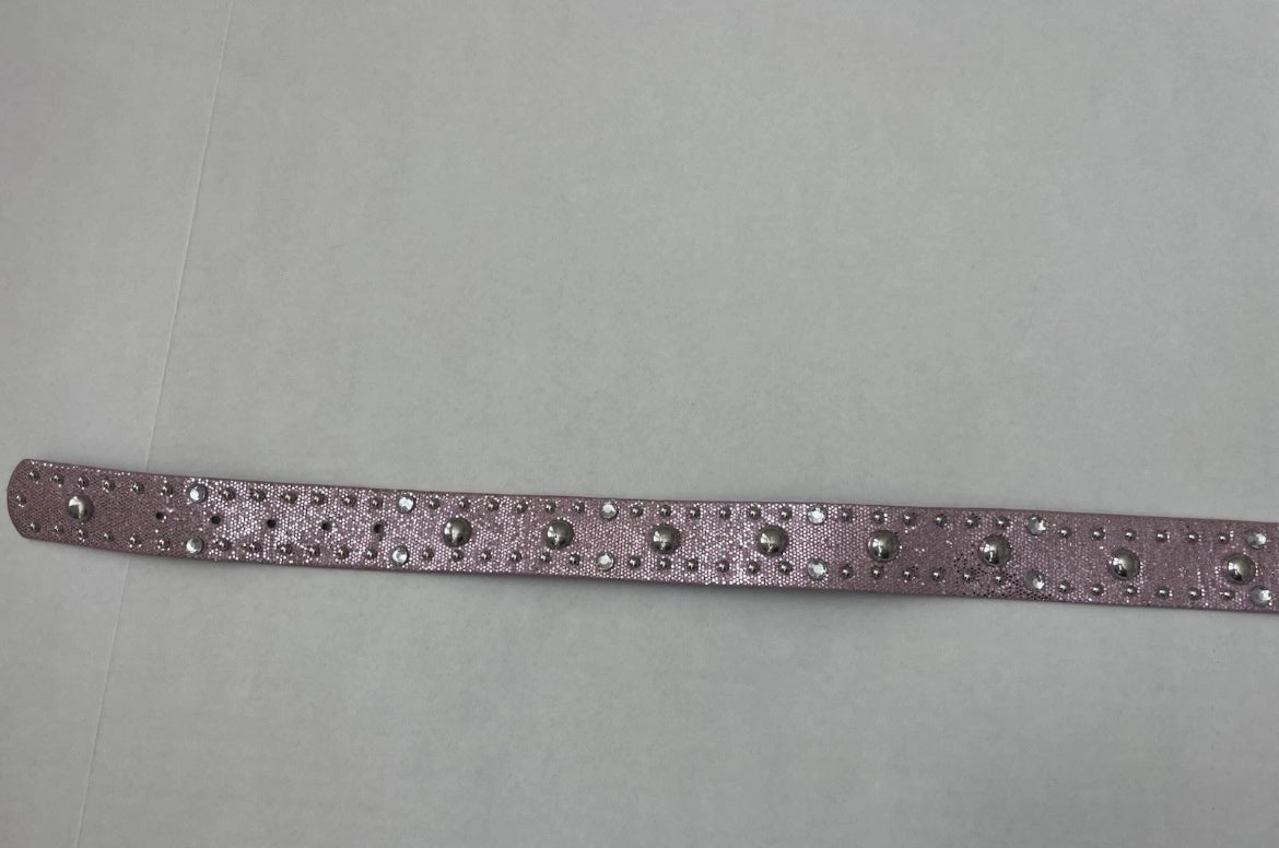 Justice Accessories Extra Small Pink/Lilac Synthetic leather with rhinestones and metallic studs