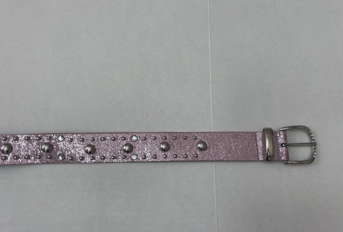 Justice Accessories Extra Small Pink/Lilac Synthetic leather with rhinestones and metallic studs