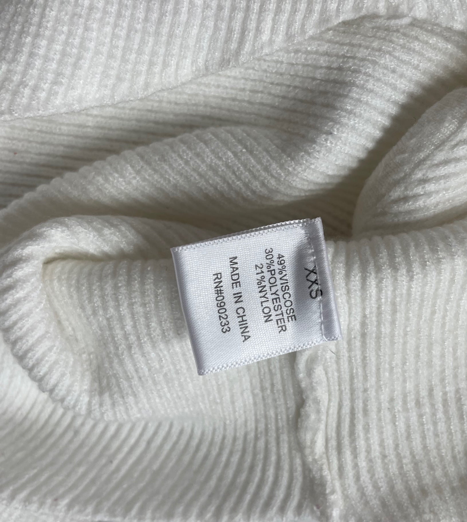 LA HEARTS Tops Extra Extra Small Cream/Off-white Polyester, Viscose, Cotton blend (knit fabric)