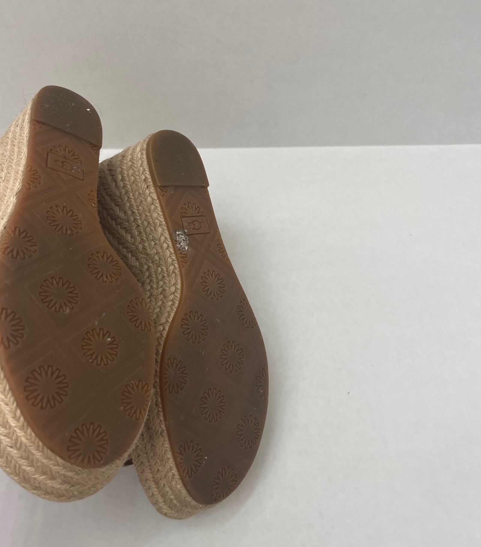 UGG Shoes 6.5 Gold Synthetic leather and woven jute espadrille sole