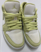 Nike Air Jordan 1 Low SE Shoes 8 Light Green and White Leather and Mesh