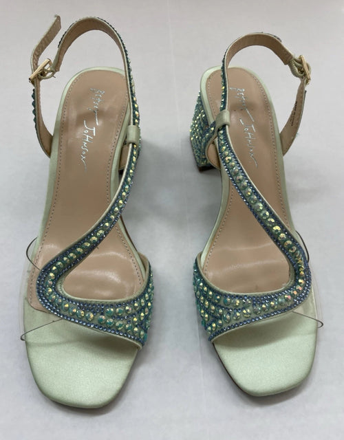 Betsey Johnson Shoes 7.5 Light blue/green Satin with rhinestone embellishments and synthetic sole