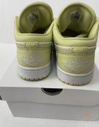 Nike Air Jordan 1 Low SE Shoes 8 Light Green and White Leather and Mesh