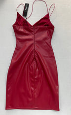 Fashion Nova Dresses/Rompers Extra Small Burgundy Faux Leather