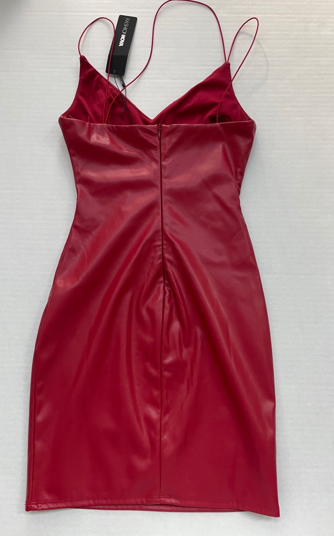 Fashion Nova Dresses/Rompers Extra Small Burgundy Faux Leather