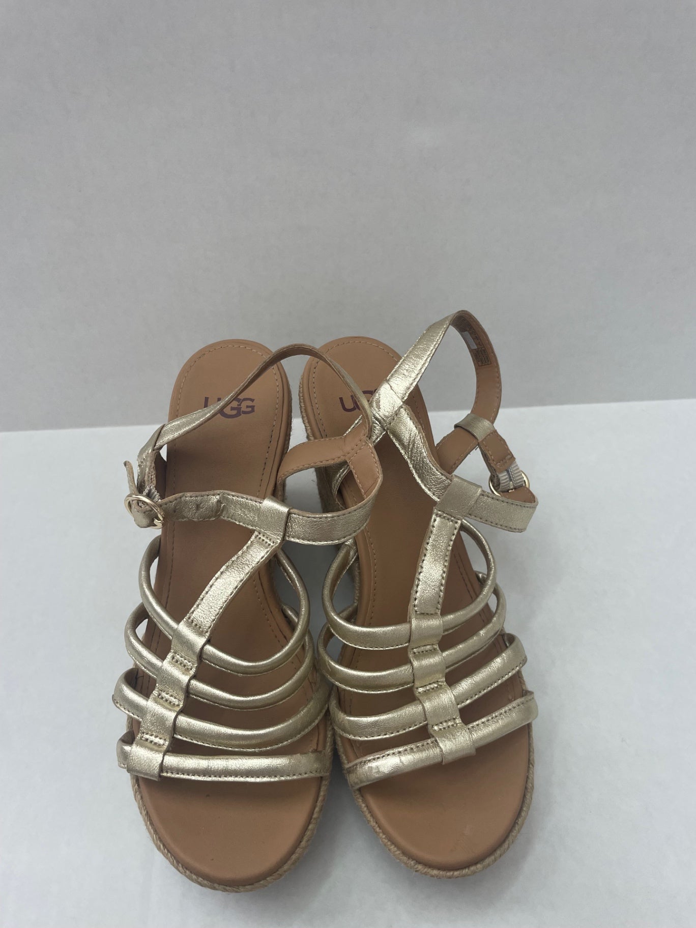 UGG Shoes 6.5 Gold Synthetic leather and woven jute espadrille sole