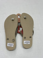 Havaianas Shoes 6 Gold, tan, brown Rubber, Glitter