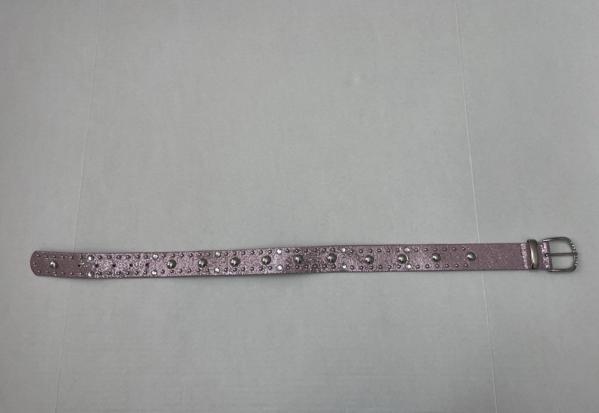 Justice Accessories Extra Small Pink/Lilac Synthetic leather with rhinestones and metallic studs