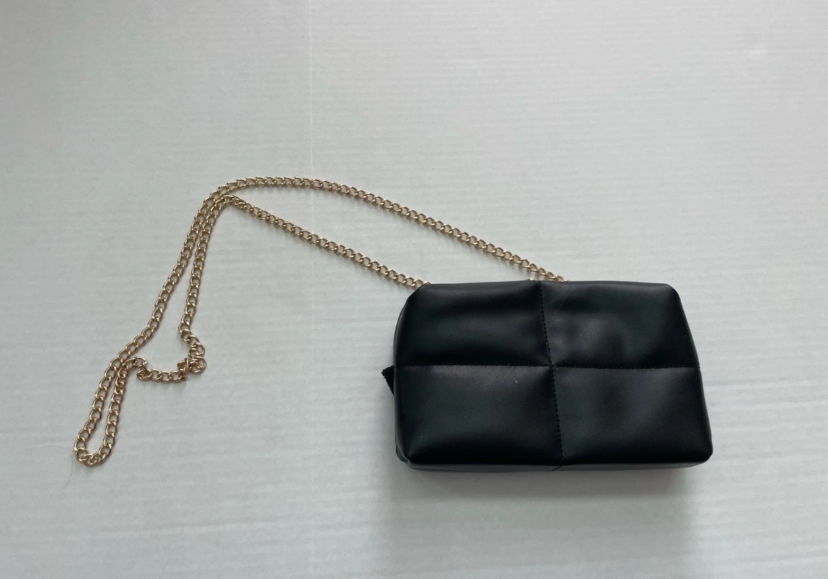 A New Day Accessories Small Black Synthetic leather with metal chain strap