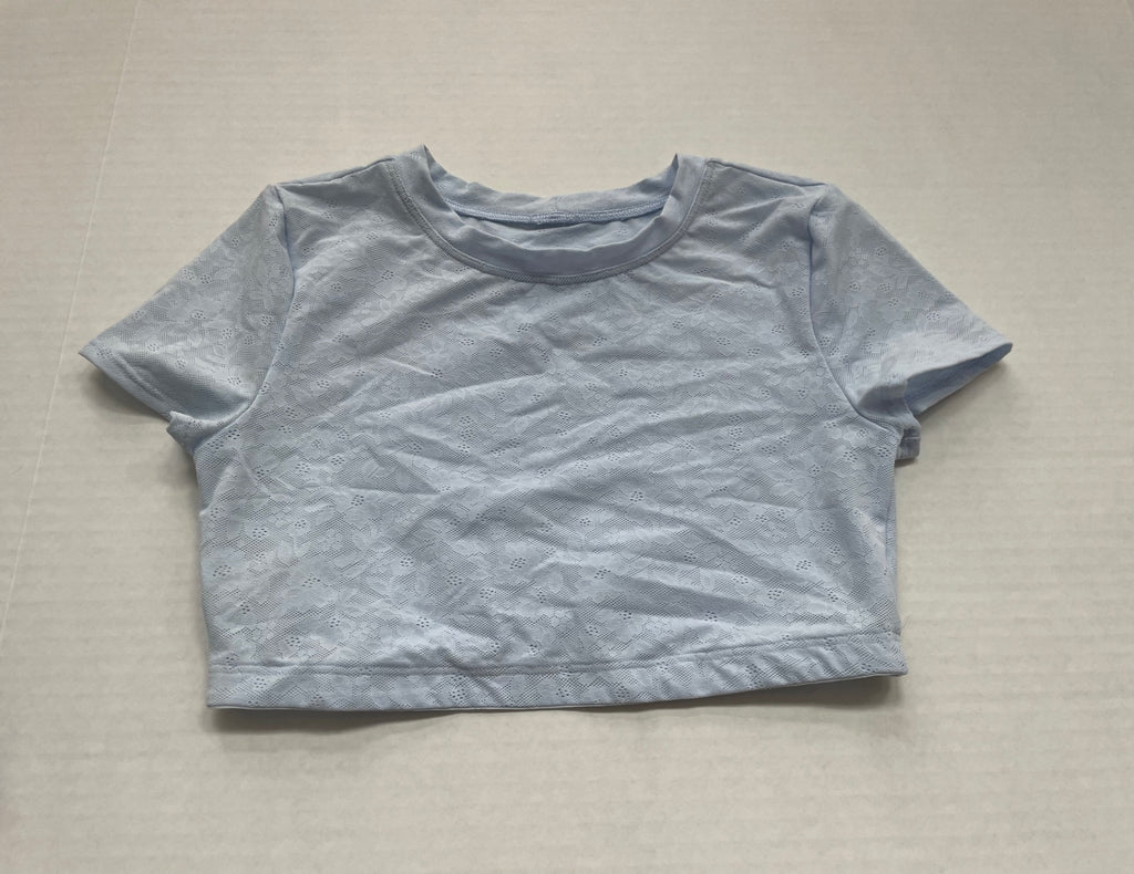 Aerie Tops Extra Small Light Blue Polyester (Recycled Nylon, Elastane, Nylon) with Lace and Mesh