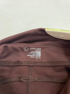 Offline by Aerie Leggings Extra Small Brown Ribbed knit fabric/viscose/polyester