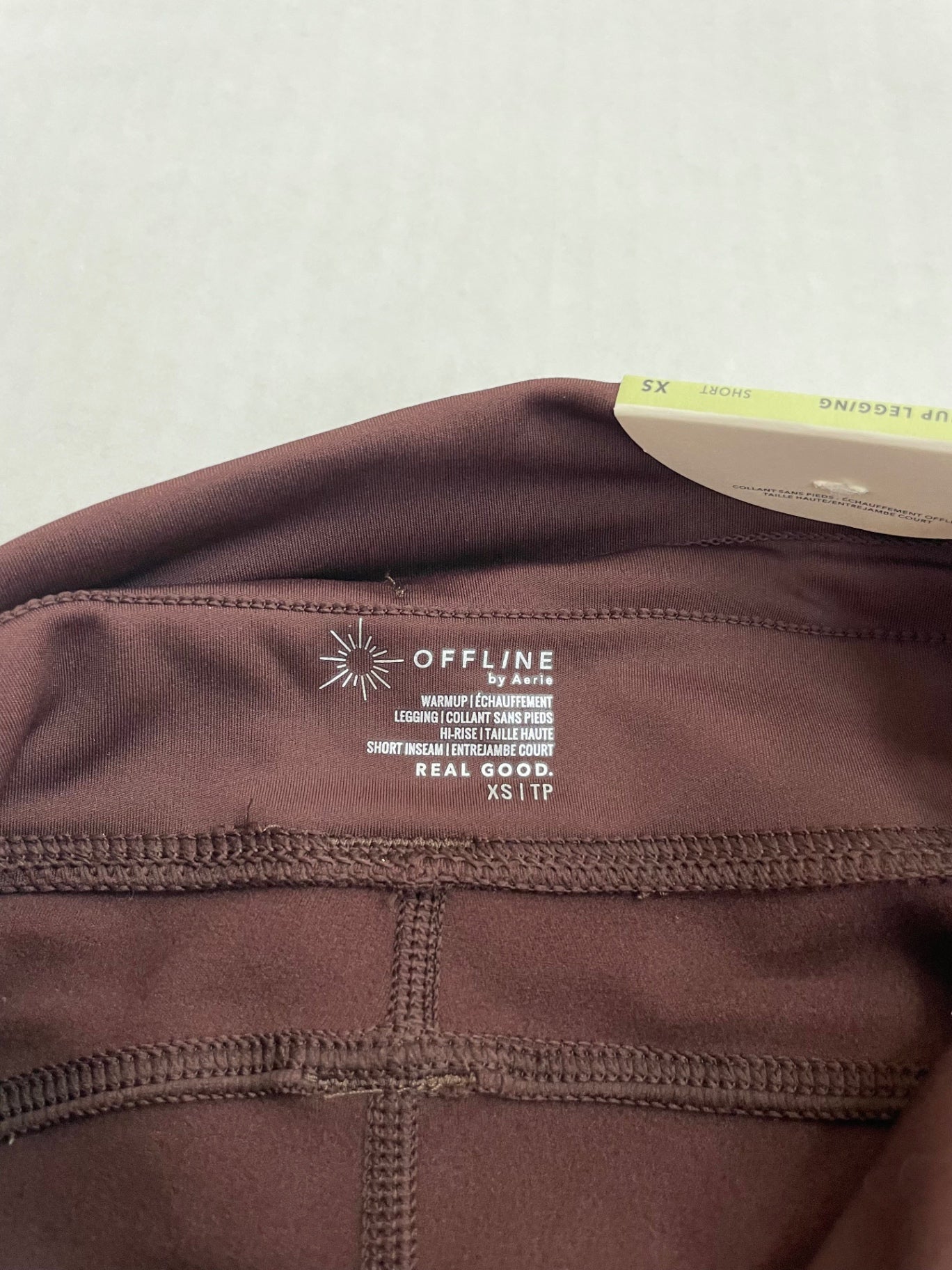 Offline by Aerie Leggings Extra Small Brown Ribbed knit fabric/viscose/polyester