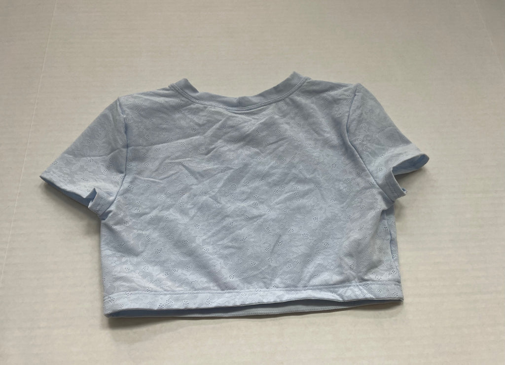Aerie Tops Extra Small Light Blue Polyester (Recycled Nylon, Elastane, Nylon) with Lace and Mesh