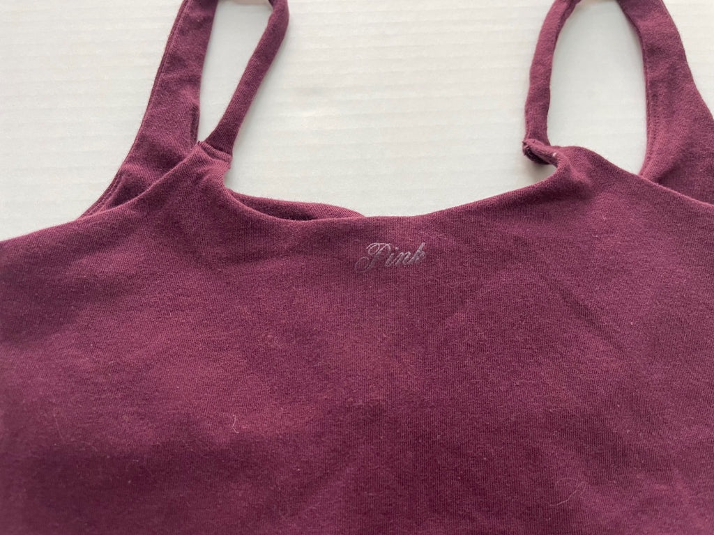 PINK Tops Extra Small Maroon Cotton/Elastane