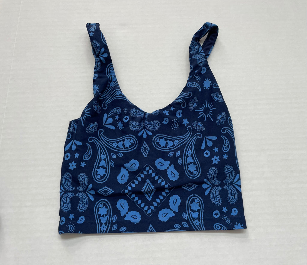 OFFLINE by Aerie Tops Extra Extra Small Blue Cotton/Polyester/Nylon blend