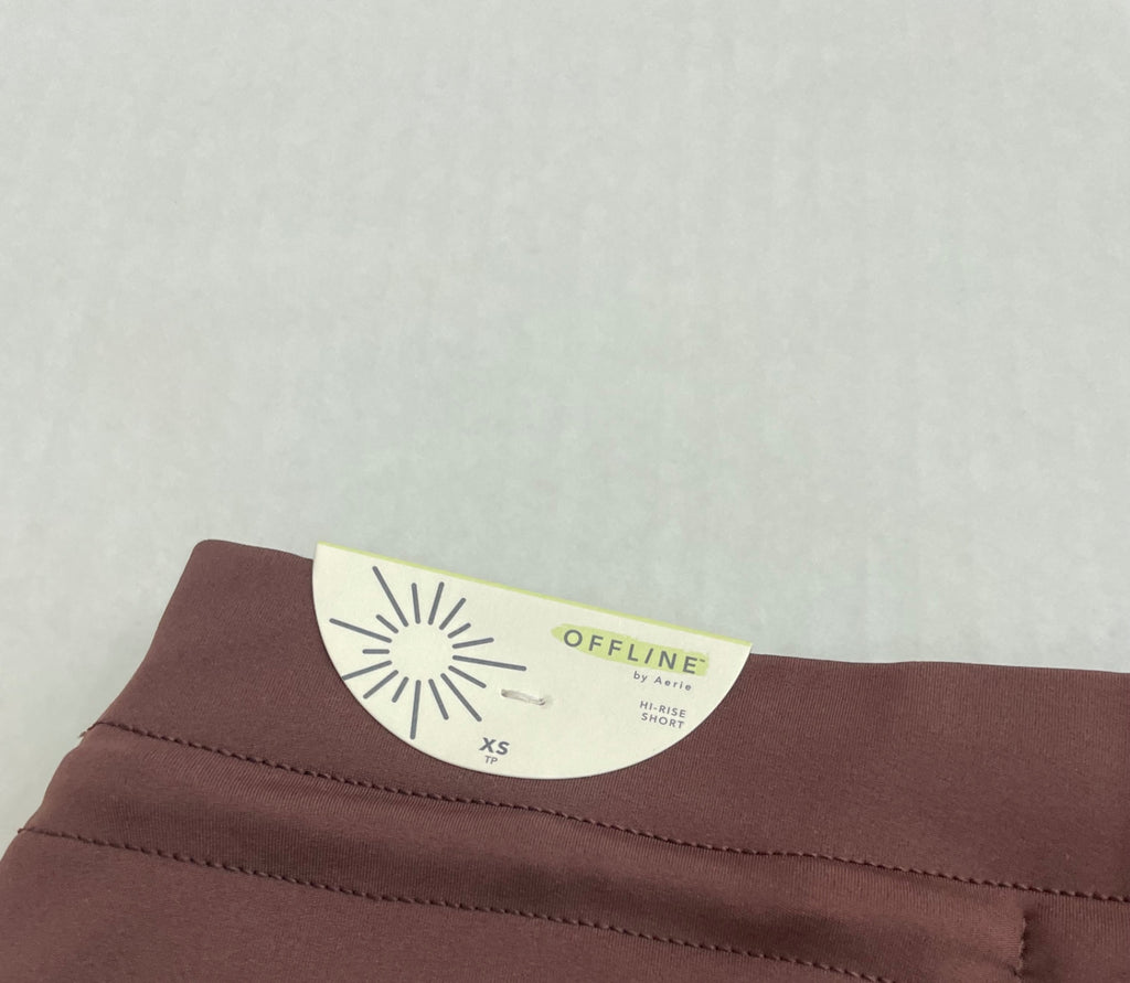 Offline by Aerie Leggings Extra Small Brown Ribbed knit fabric/viscose/polyester