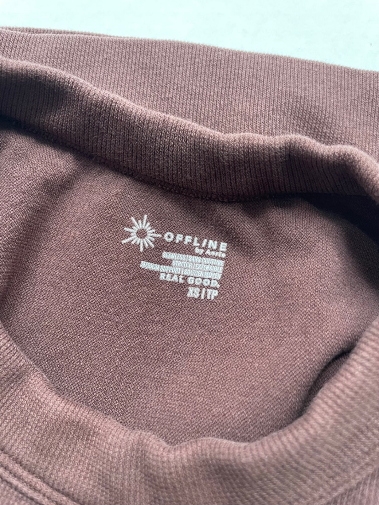 Offline By Aerie Tops Extra Small Brown Cotton blend (95% cotton, 5% spandex)