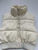 Unbranded Small Jackets/Coats Beige/Off-white Puffer nylon with ribbed knit trim