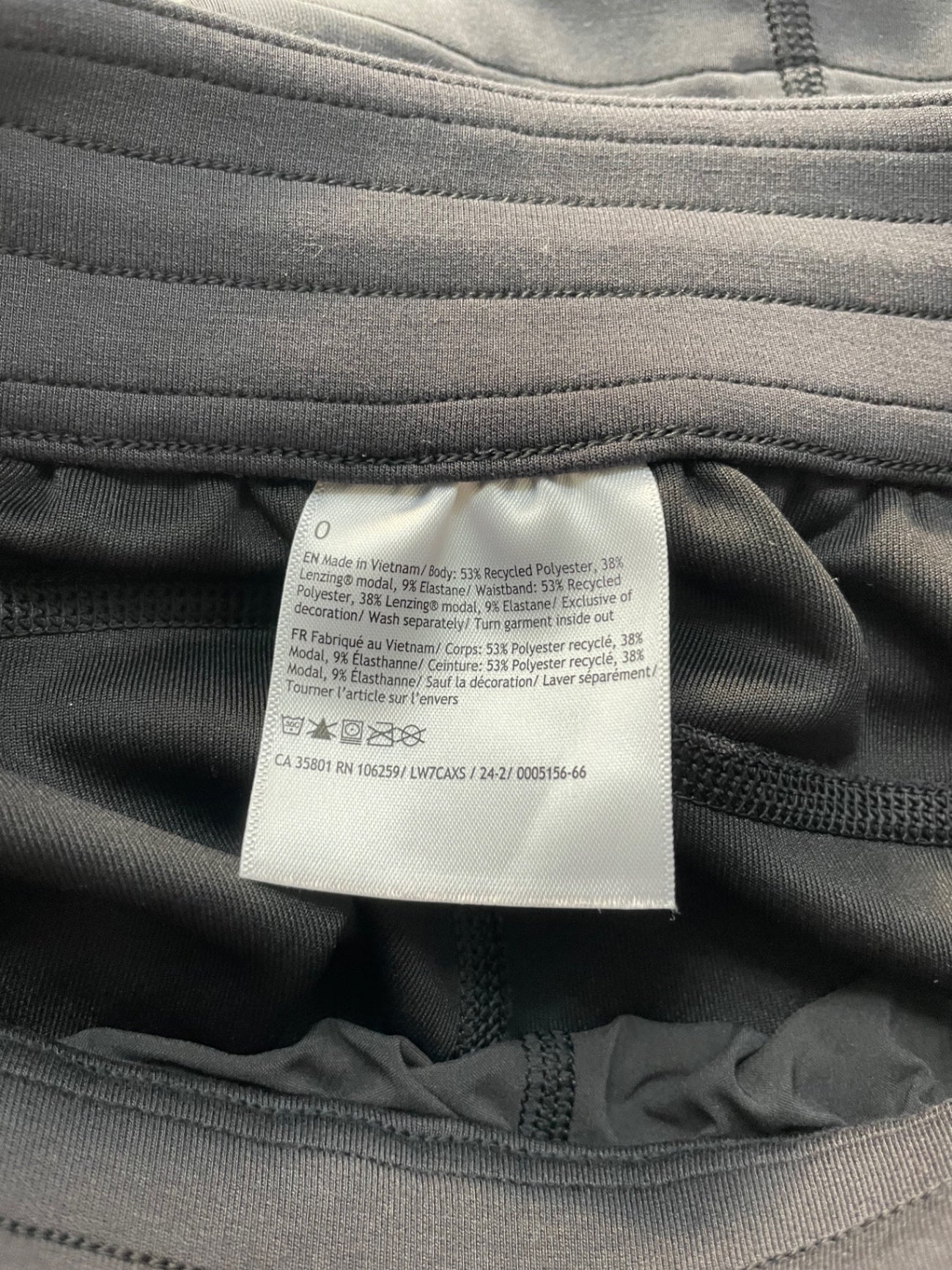 Lululemon Shorts 0 Dark Gray Recycled Polyester, Elastanne, Lenzing Modal