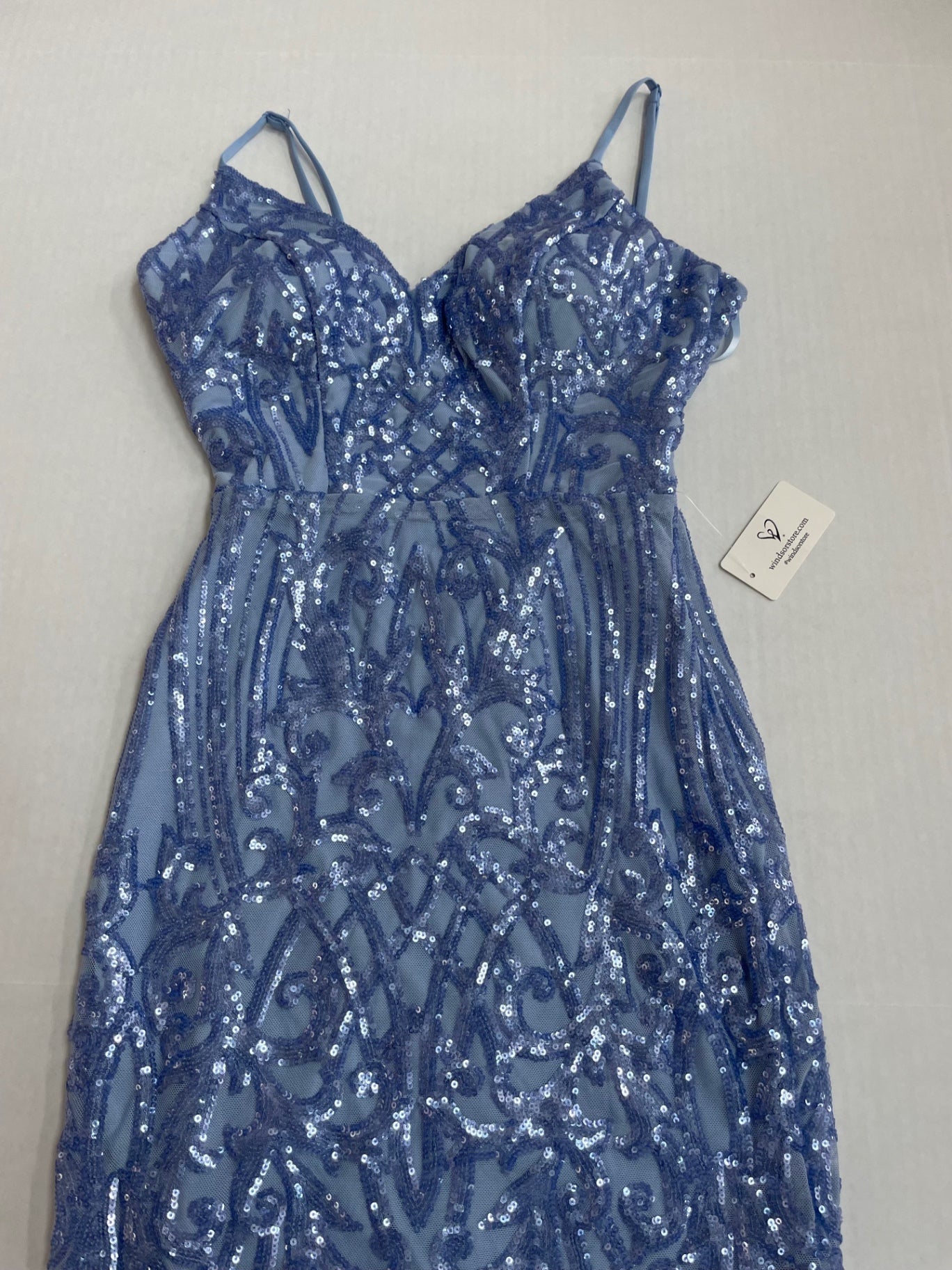 Windsor Dresses/Rompers Extra Small Blue Polyester with sequin embellishments and mesh fabric, Spandex