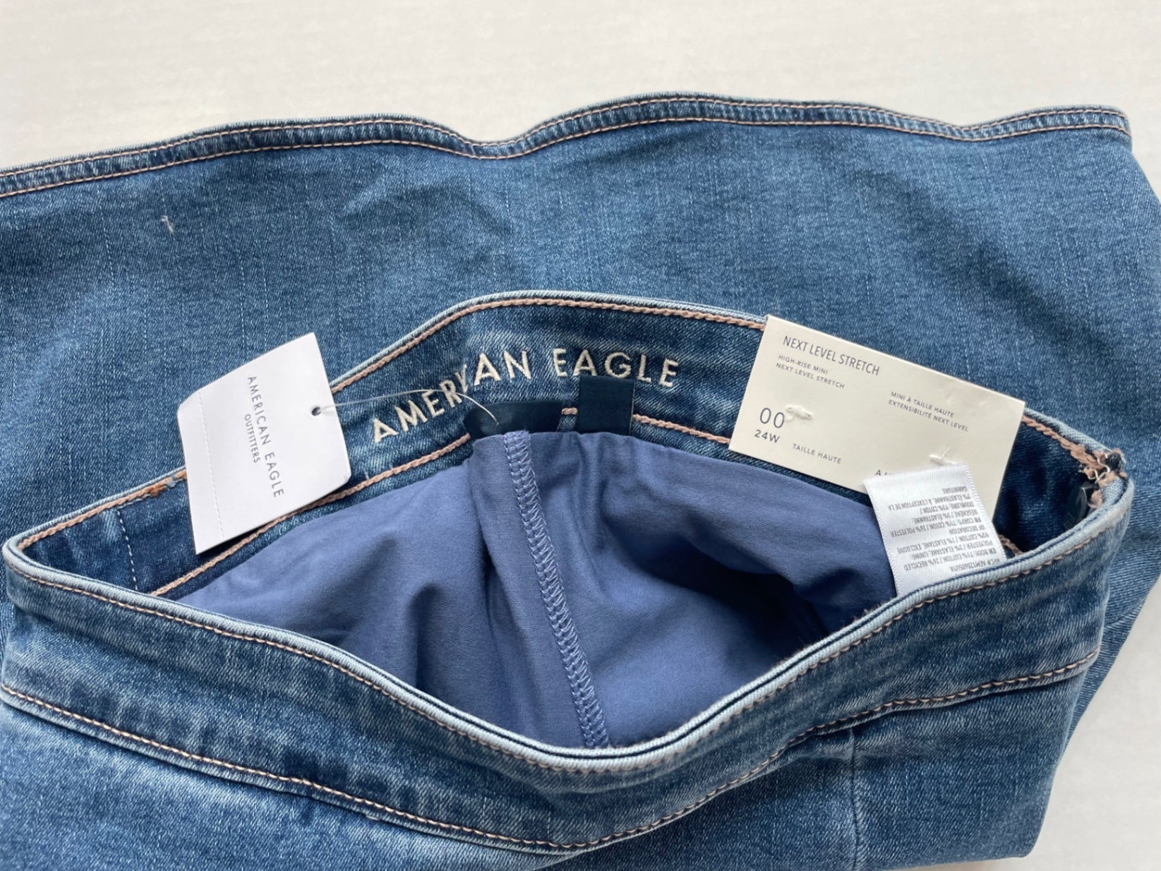 American Eagle Skirts/Skorts 00 Blue Denim/Cotton/Polyester/Elastane