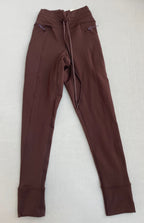 Offline by Aerie Leggings Extra Small Brown Ribbed knit fabric/viscose/polyester