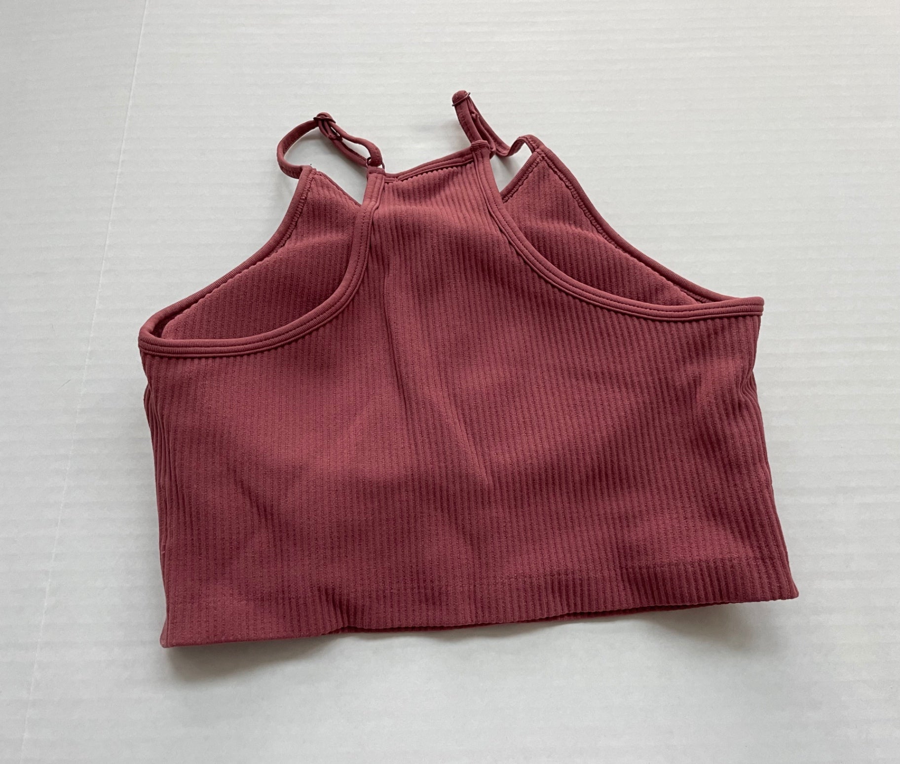 LASLULU Tops Small Red Ribbed fabric