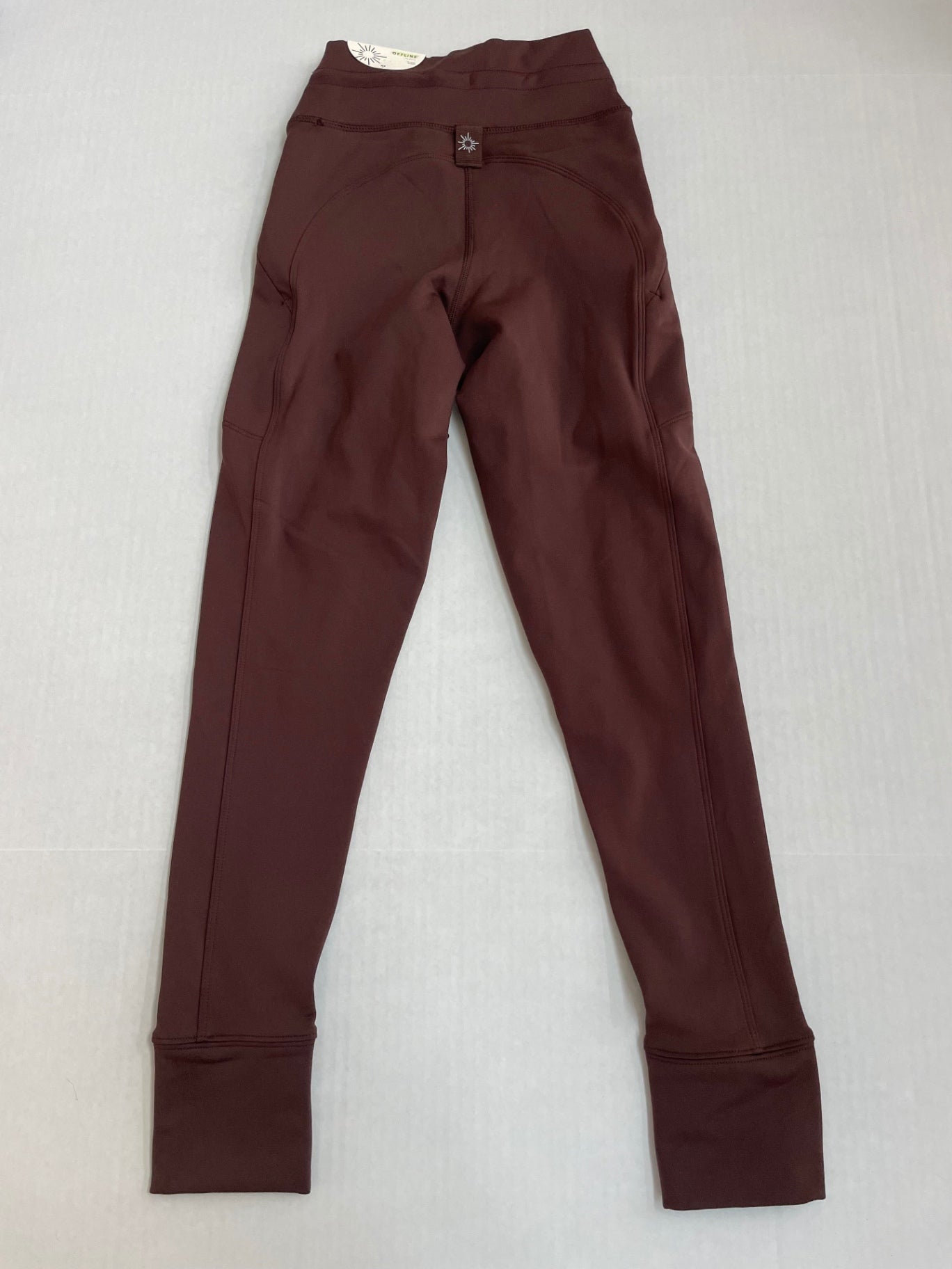 Offline by Aerie Leggings Extra Small Brown Ribbed knit fabric/viscose/polyester