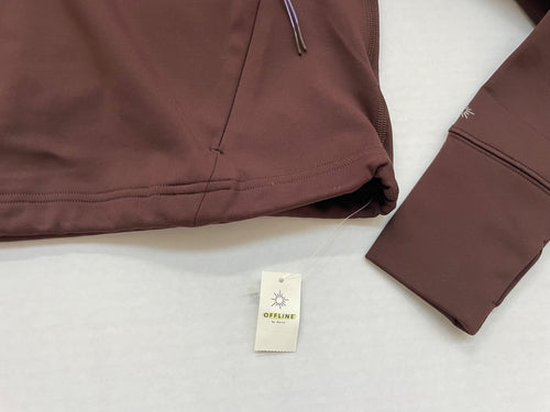 Aerie OFFLINE by Aerie Sweatshirts/Hoodies Extra Small Brown Recycled Polyester, Elastane, Nylon