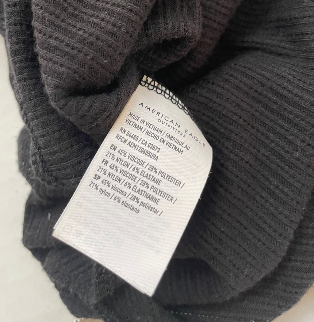 American Eagle Tops Extra Small Black Viscose, Nylon, Elastane, Polyester
