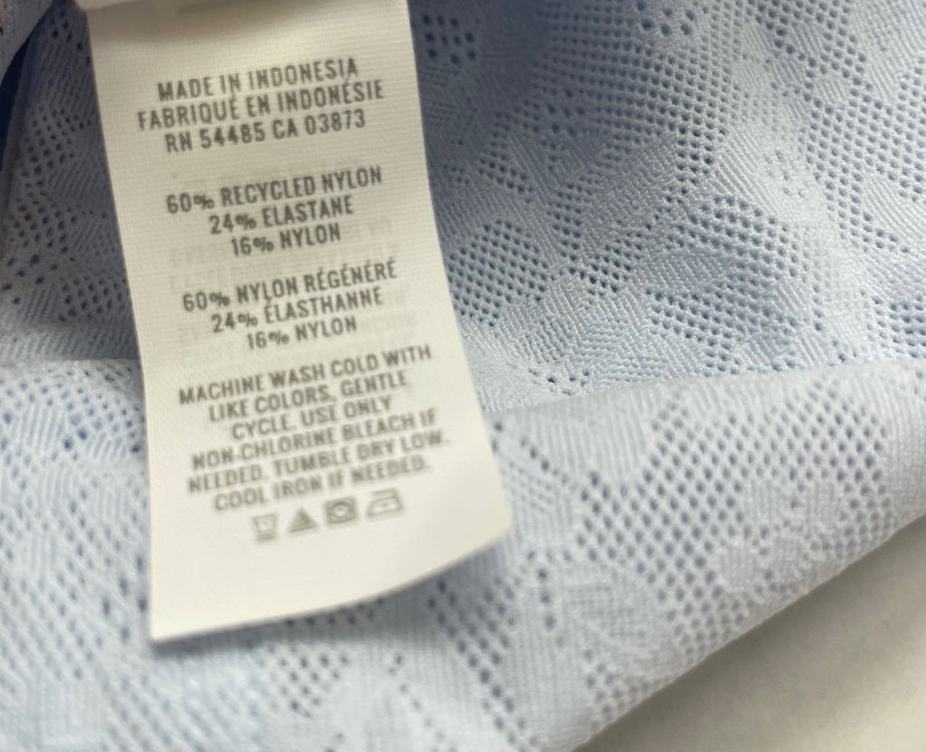 Aerie Tops Extra Small Light Blue Polyester (Recycled Nylon, Elastane, Nylon) with Lace and Mesh