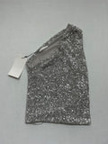 Zara Tops Small Silver Sequin, Polyester, Elastane