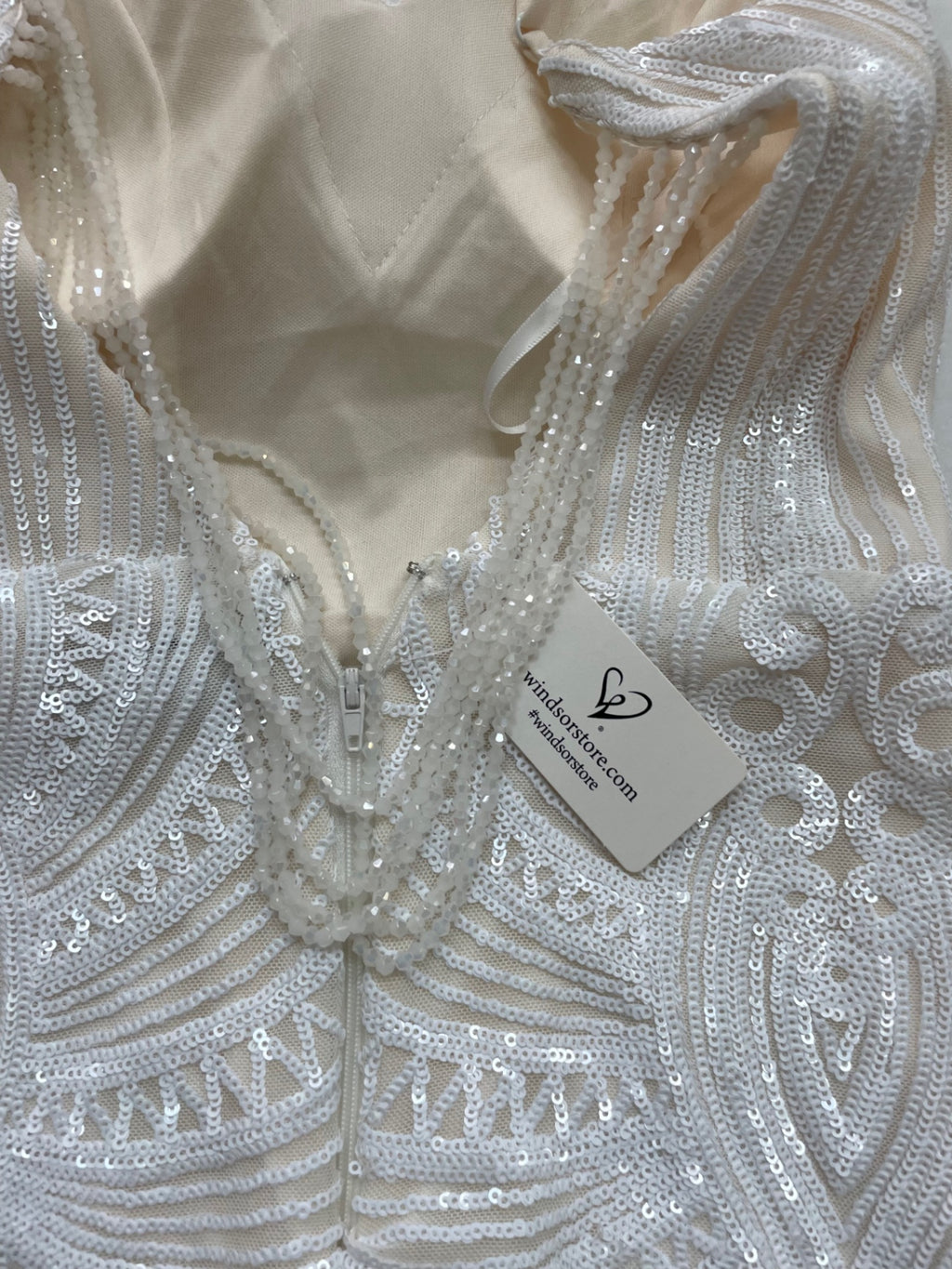 Windsor Dresses/Rompers Extra Small White Polyester and Sequin