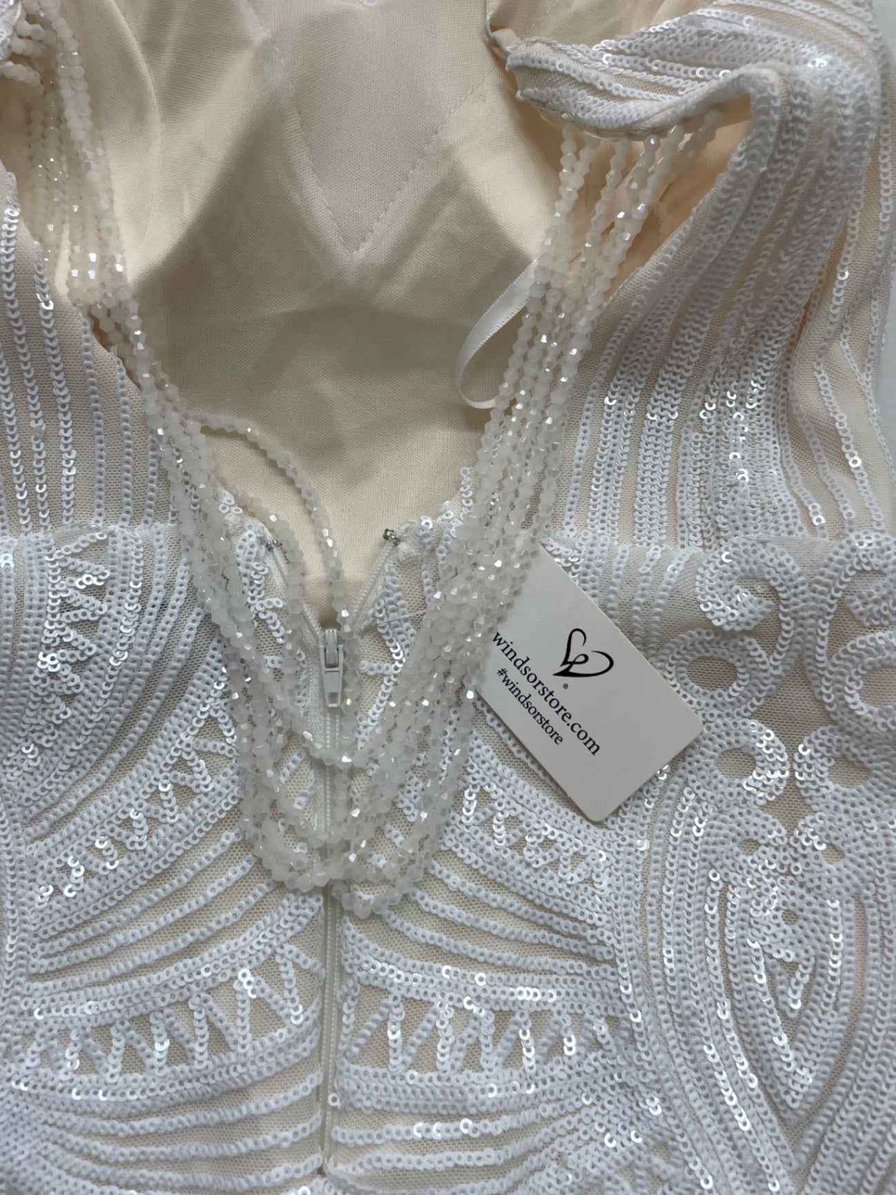 Windsor Dresses/Rompers Extra Small White Polyester and Sequin