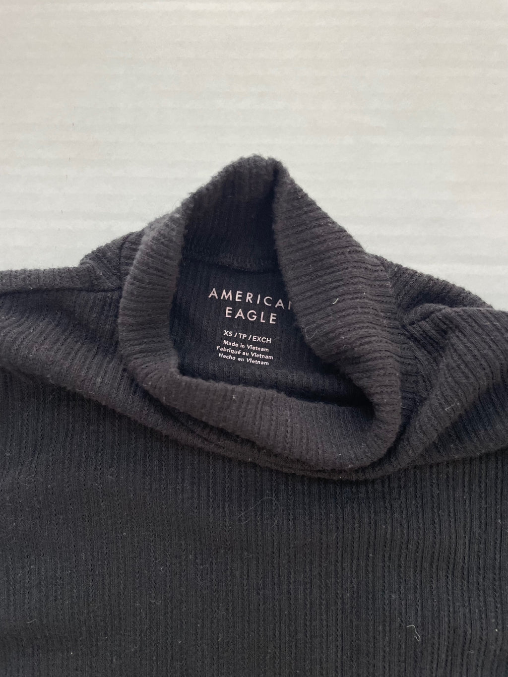American Eagle Tops Extra Small Black Viscose, Nylon, Elastane, Polyester