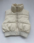 Unbranded Small Jackets/Coats Beige/Off-white Puffer nylon with ribbed knit trim