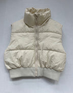 Unbranded Small Jackets/Coats Beige/Off-white Puffer nylon with ribbed knit trim