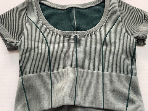 Aerie Tops Extra Small-Small Green Knit, Polyester