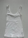 Aerie Tops Small White Cotton and Elastane