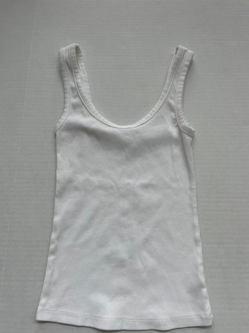 Aerie Tops Small White Cotton and Elastane