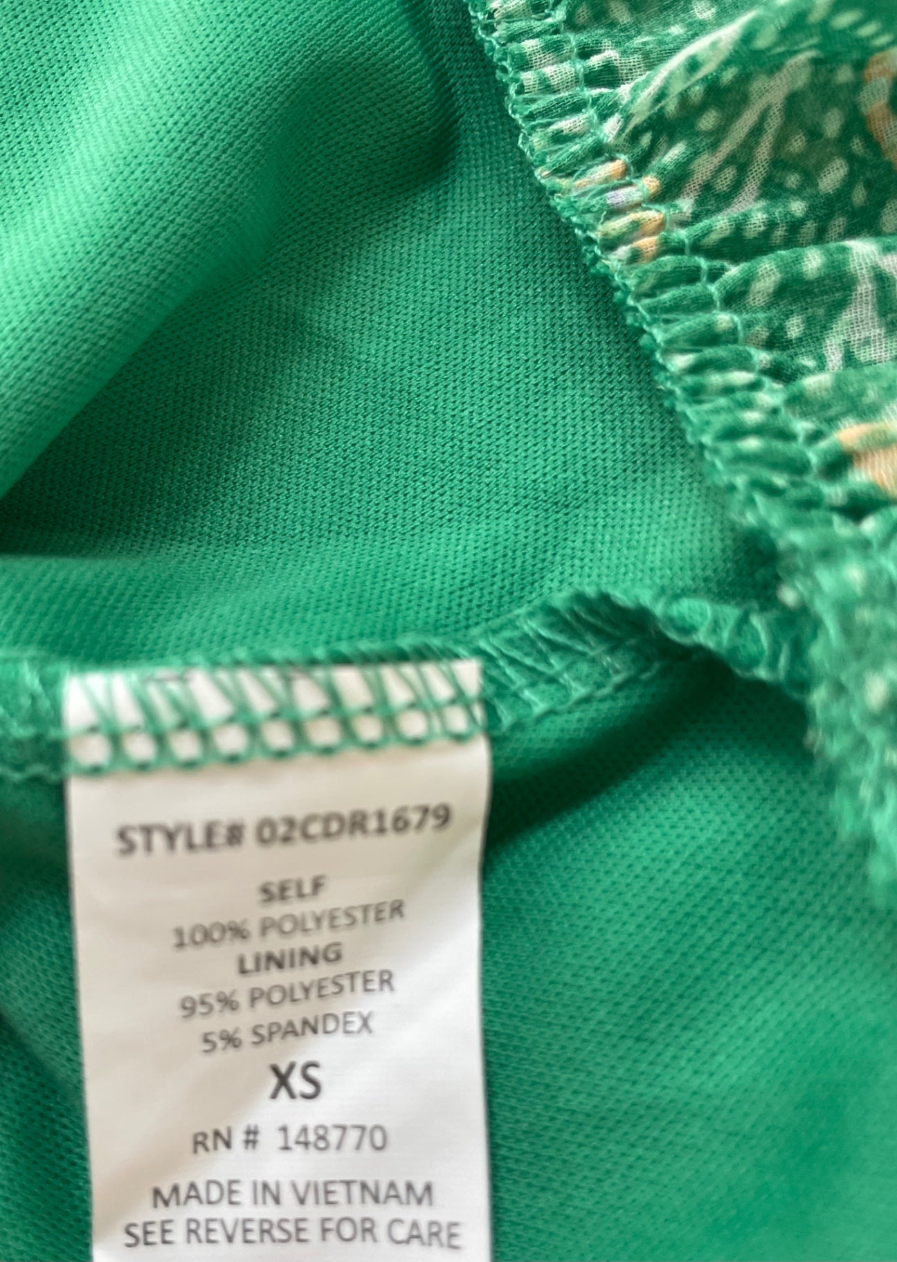 Sienna Sky Dresses/Rompers Extra Small Green Polyester, Spandex, Printed fabric