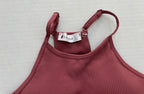 LASLULU Tops Small Red Ribbed fabric