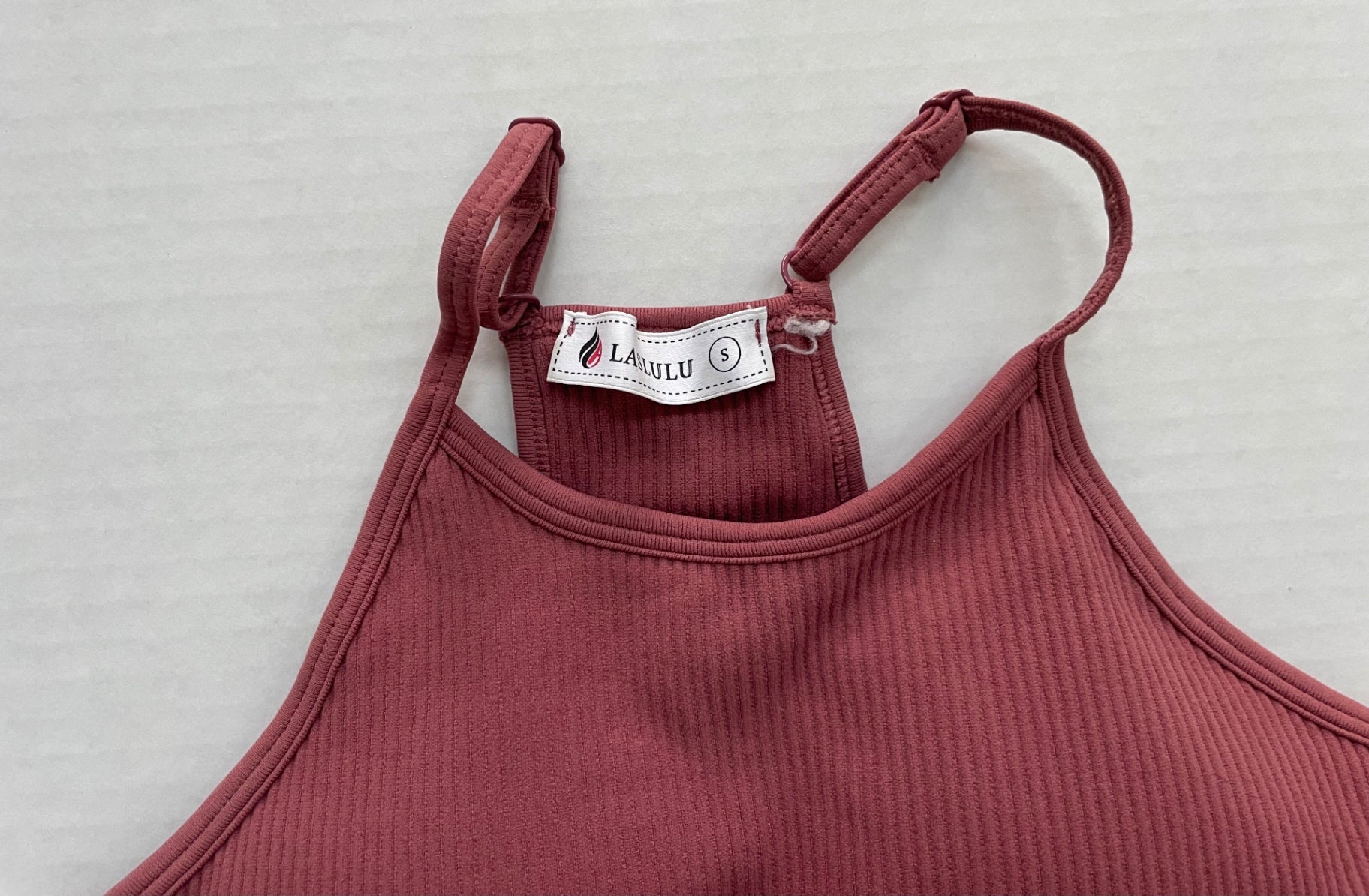 LASLULU Tops Small Red Ribbed fabric