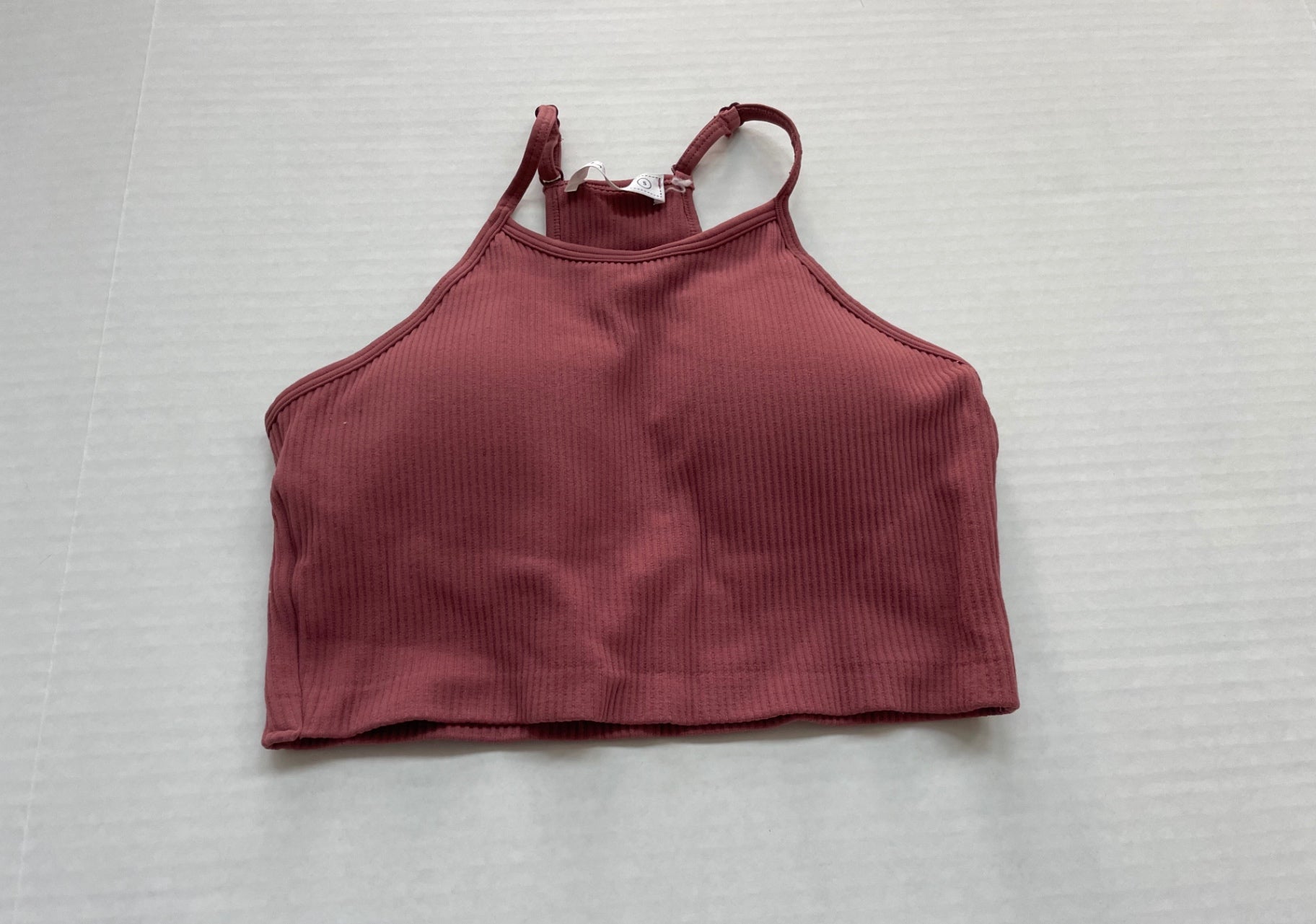LASLULU Tops Small Red Ribbed fabric