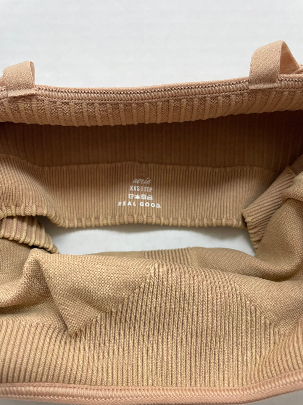 Aerie Tops Extra Extra Small Beige Knit fabric blend/Polyester