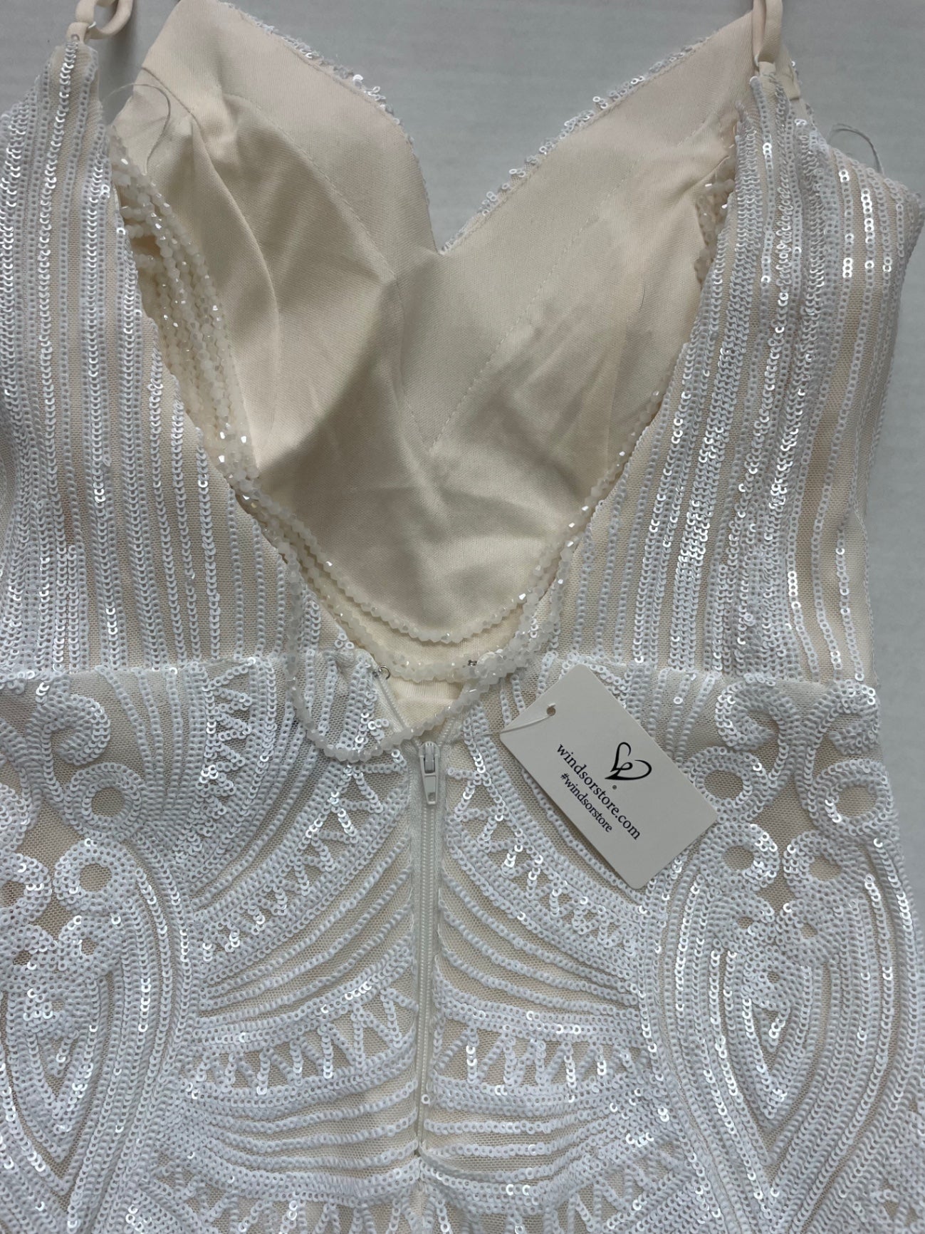 Windsor Dresses/Rompers Extra Small White Polyester and Sequin