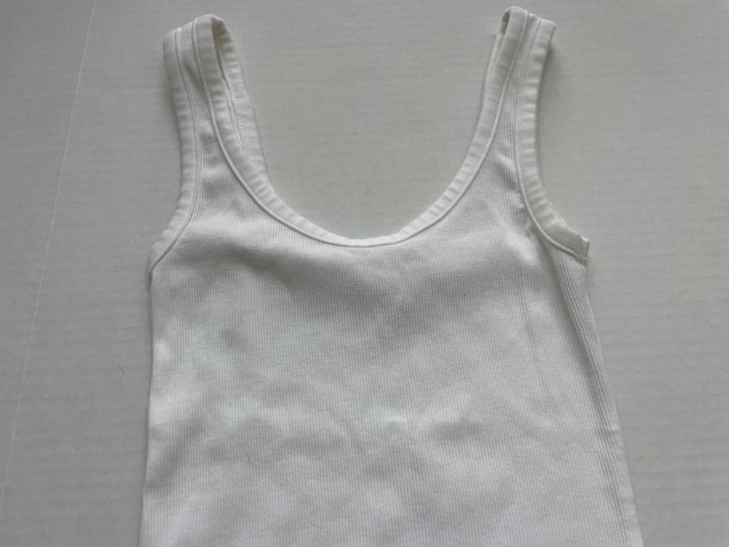 Aerie Tops Small White Cotton and Elastane