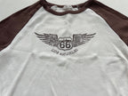 Garage Tops Small White and Brown Cotton and Rayon, Spandex